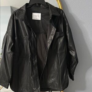 Celebrity Pink Black Faux Leather Jacket